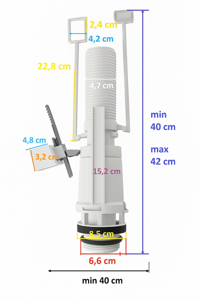 Kit mecanism evacuare, Cersanit, Target, K99-0153, versiune veche